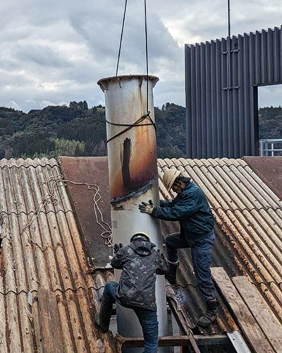 煙導解体・撤去